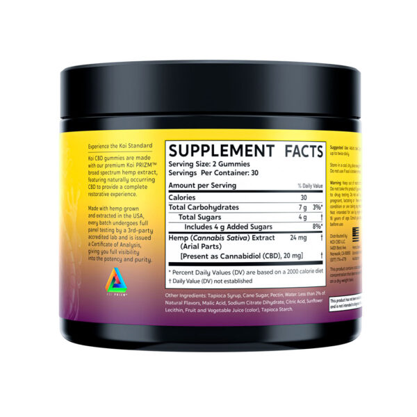 Koi CBD, CBD Gummies, Anytime Balance, Broad Spectrum, Berry Lemonade, 60ct, 600mg CBD - Image 2